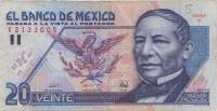() Банкнота Мексика 1992 год 20  ""   VF